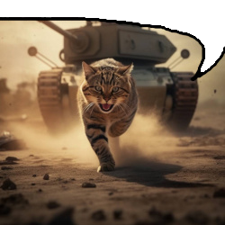 кот бежит от танка и говорит ^