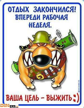 Впереди рабочая неделя!